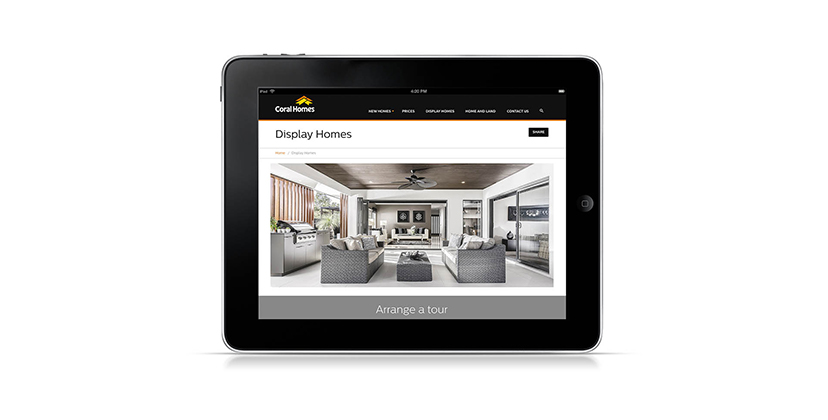 Coral homes iPad mockup