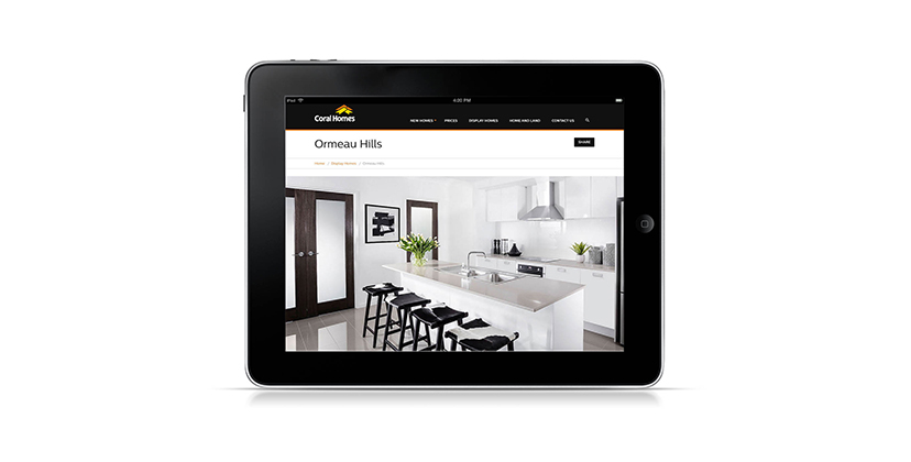 Coral homes iPad mockup