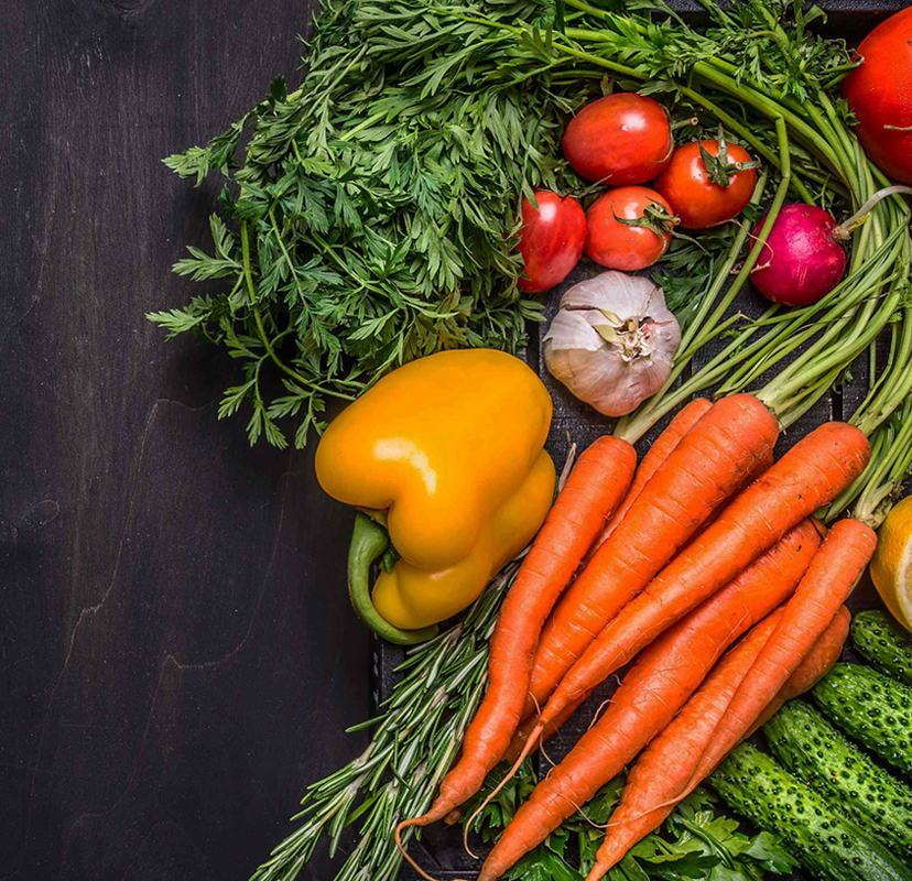 Vegetables on a table