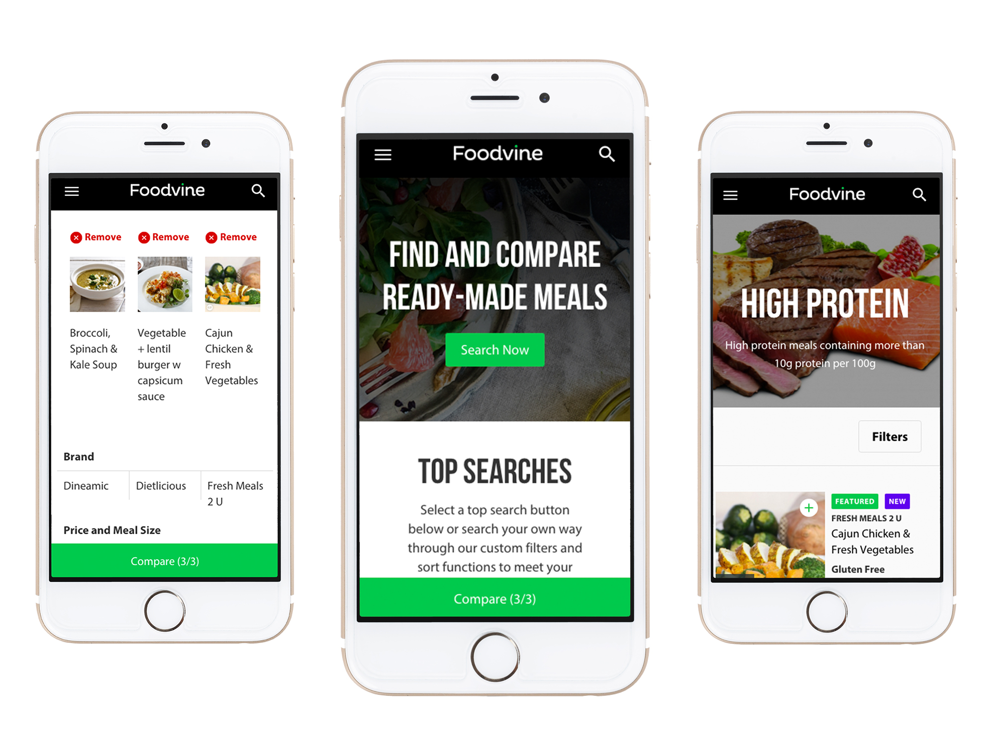 Foodvine mobile mockups