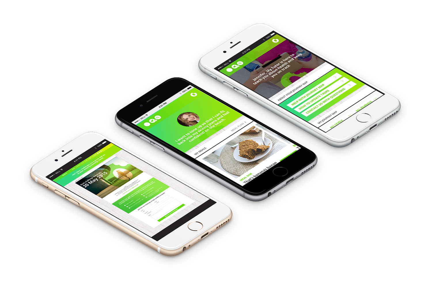 Nomergy mobile mockups